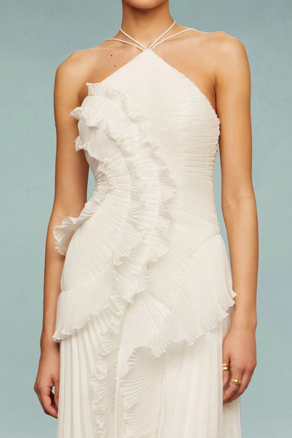 VESTIDO MIDI ROMÁNTICO  PLISADO FRILLÉA