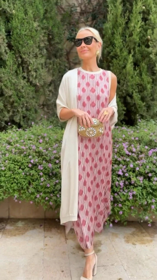 VESTIDO DULCE ELEGANTE CON ESTOLA