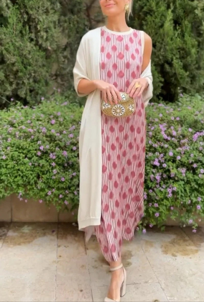 VESTIDO DULCE ELEGANTE CON ESTOLA