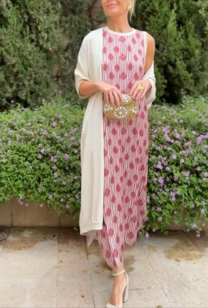 VESTIDO DULCE ELEGANTE CON ESTOLA