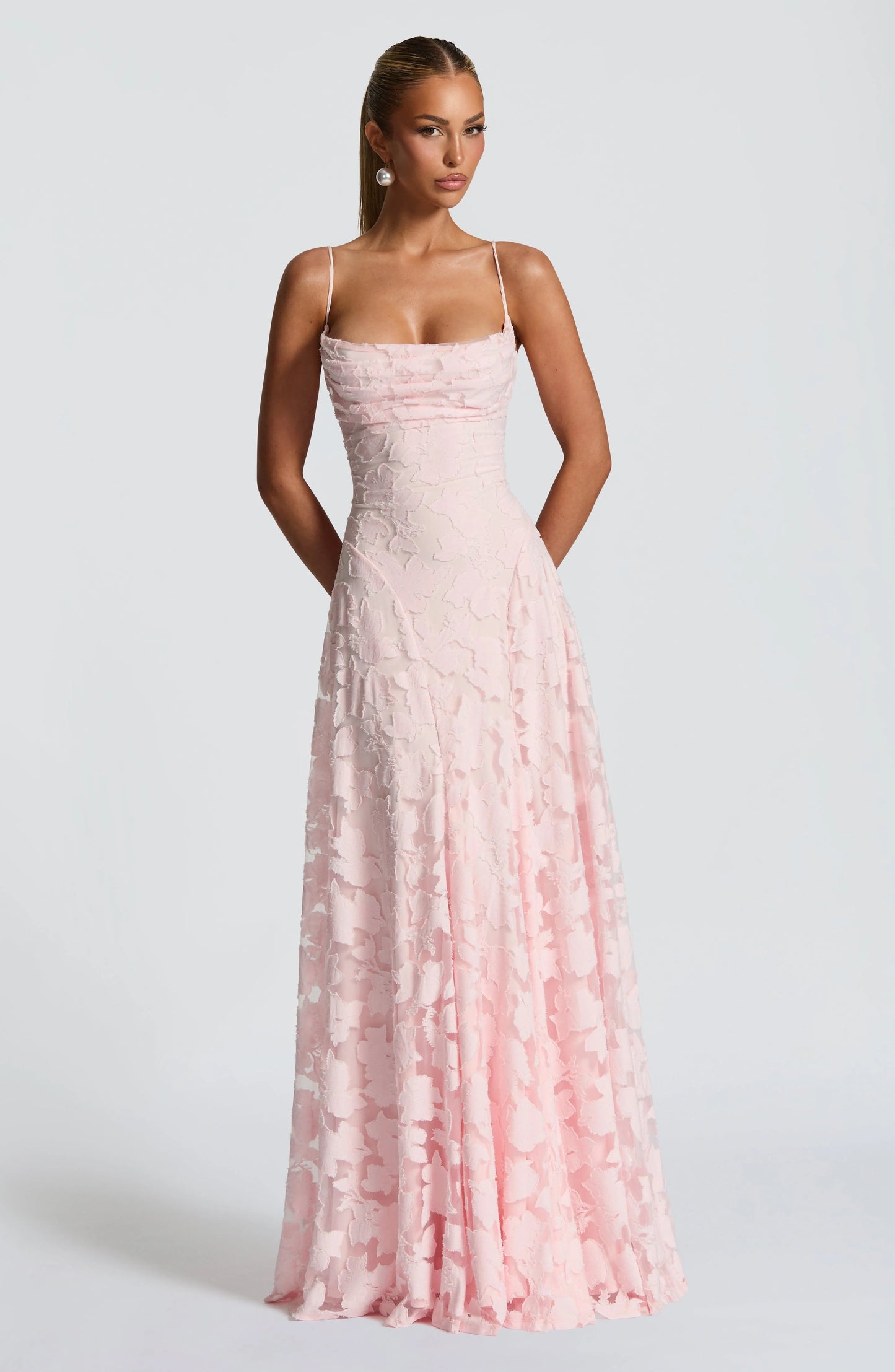 VESTIDO LARGO FRANCISA™ DE ENCAJE CON CORSET