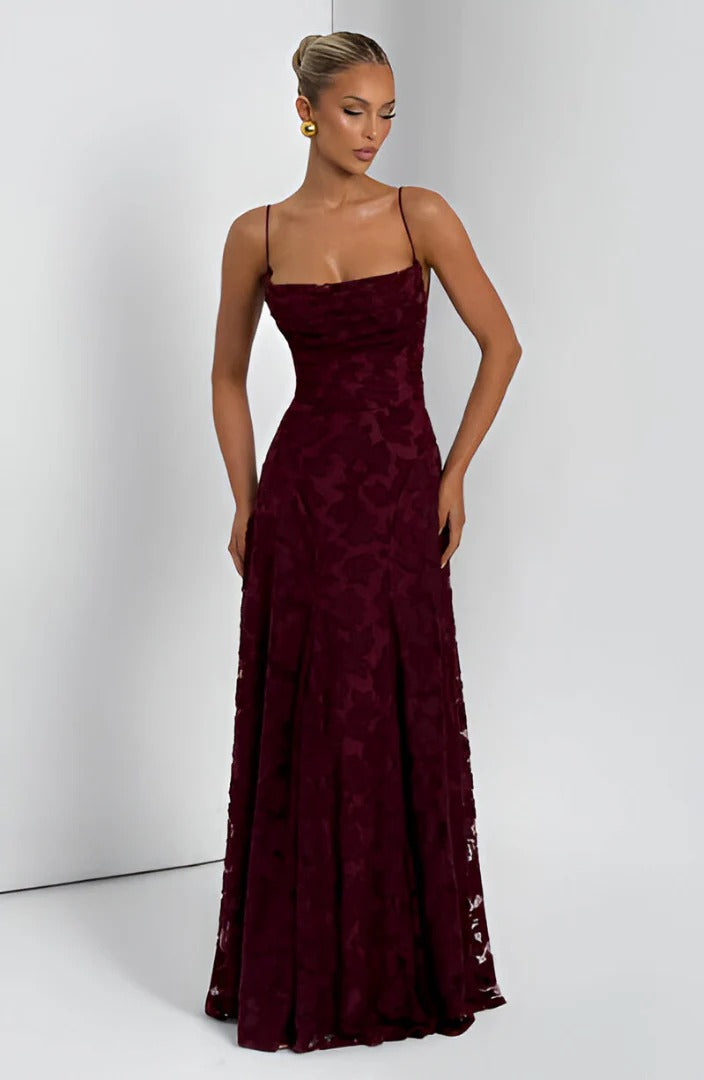VESTIDO LARGO FRANCISA™ DE ENCAJE CON CORSET