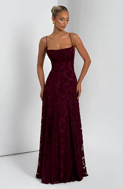VESTIDO LARGO FRANCISA™ DE ENCAJE CON CORSET