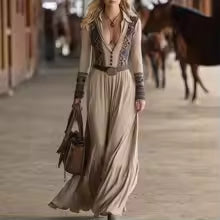 JUDITH | VESTIDO ESTILO RETRO DE MANGA LARGA