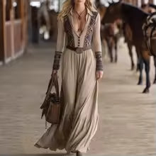 JUDITH | VESTIDO ESTILO RETRO DE MANGA LARGA