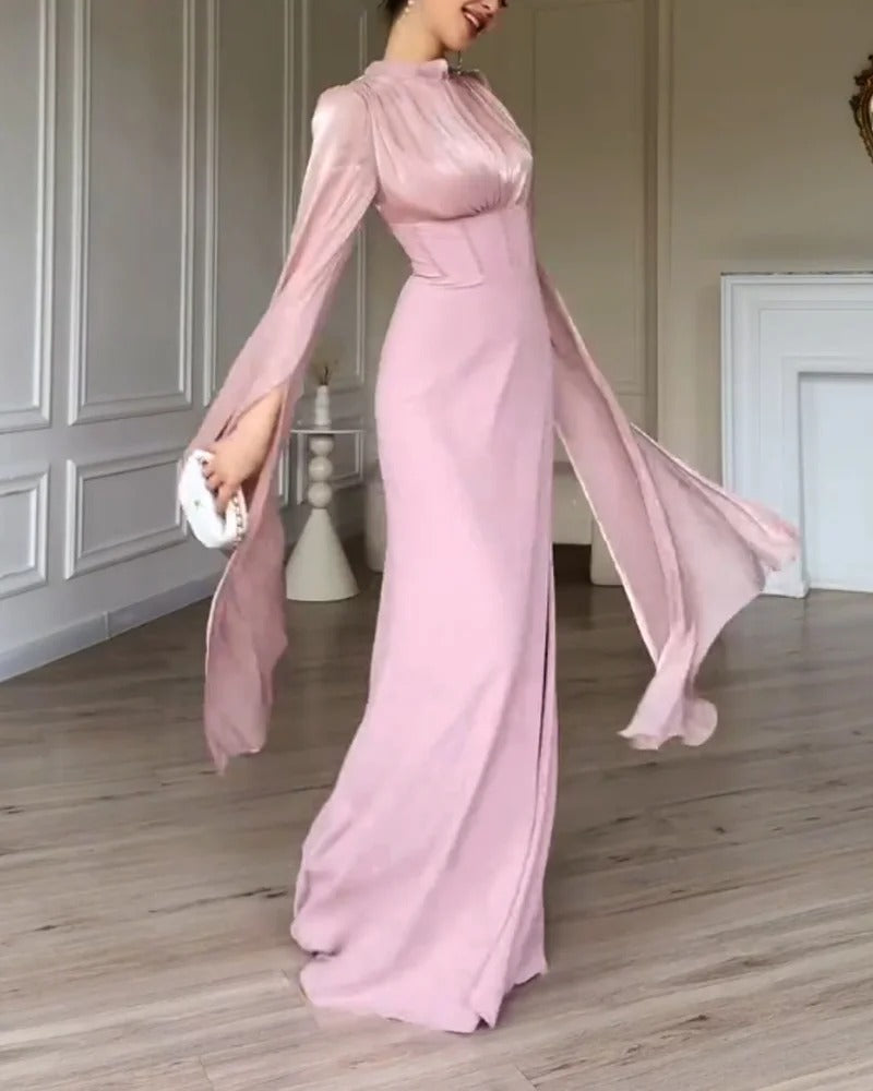 VESTIDO ROSA PERLA EVÉRYA ELEGANCIA Y SUEÑO CON MANGAS FAIRY