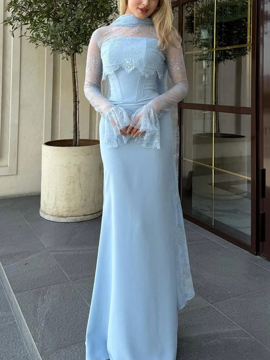 VESTIDO AJUSTADO LUNA DISEÑO DE ENCAJE ELEGANTE