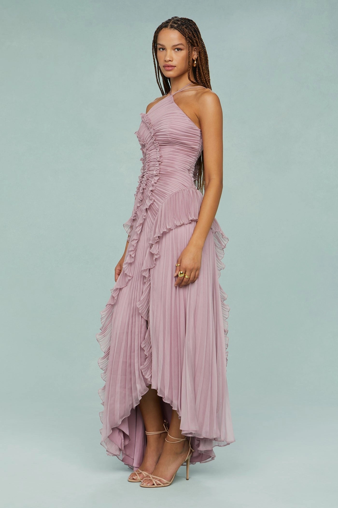 VESTIDO MIDI ROMÁNTICO  PLISADO FRILLÉA