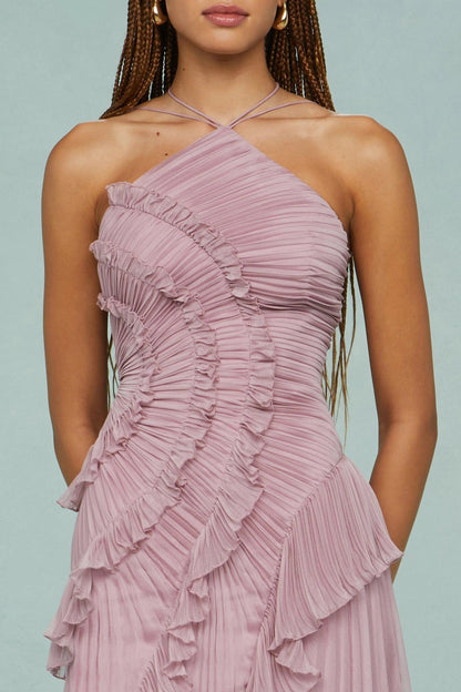 VESTIDO MIDI ROMÁNTICO  PLISADO FRILLÉA