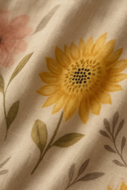 MARÍA VESTIDO MIDI FLORAL CON MANGAS ABULLONADAS