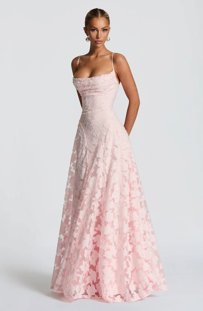 VESTIDO LARGO FRANCISA™ DE ENCAJE CON CORSET