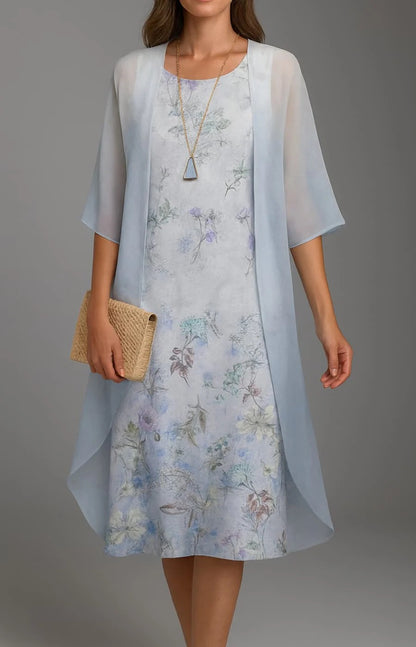 VESTIDO ISADORA ELEGANTE ROMÁNTICO CON ESTOLA