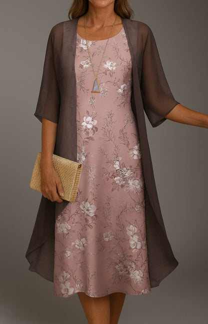 VESTIDO ISADORA ELEGANTE ROMÁNTICO CON ESTOLA