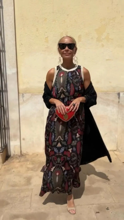 VESTIDO DARK MOON ELEGANTE CON ESTOLA
