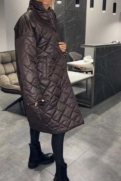ALESSIA – ABRIGO REVERSIBLE CON FORRO DE LEOPARDO Y CORTE ENTALLADO
