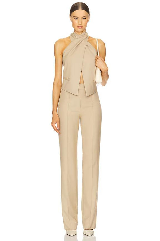 TOP SIN MANGAS CON CUELLO HALTER CRUZADO